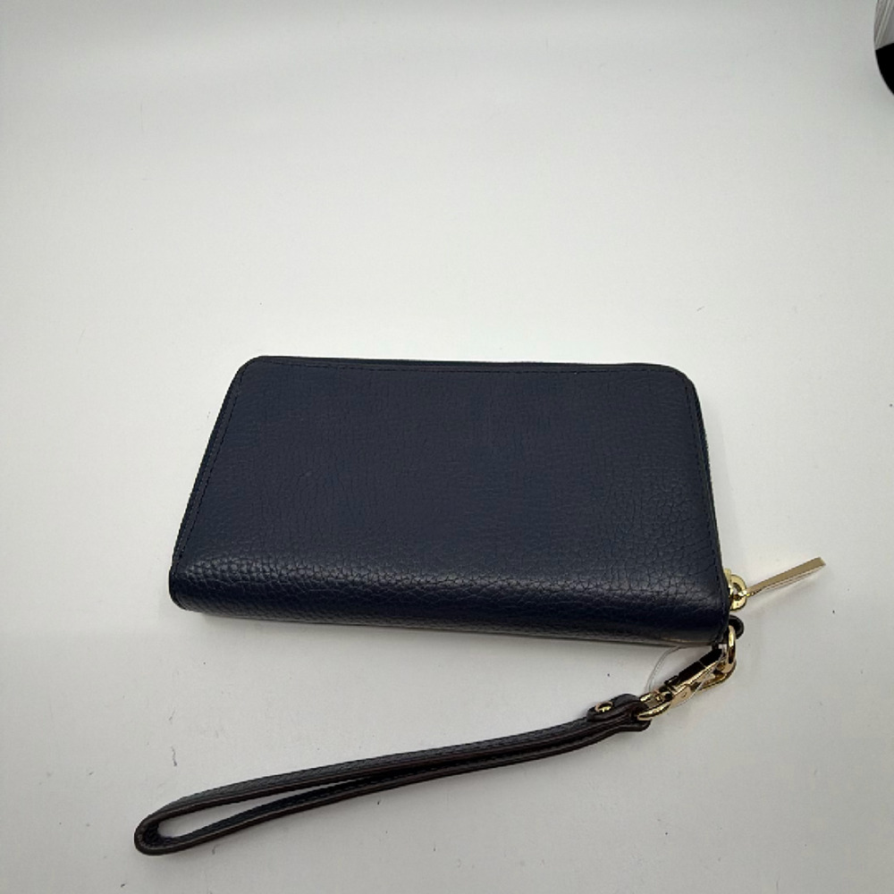 Michael Kors Jet Set Travel Continental Blue Pebbled Leather Wallet - Picture 2 of 8